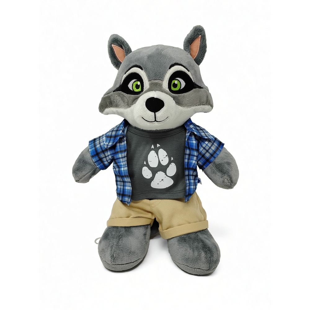 Build-A-Bear Workshop Over the Hedge RJ Raccoon Plush Stuffed Animal Toy 16.5"
